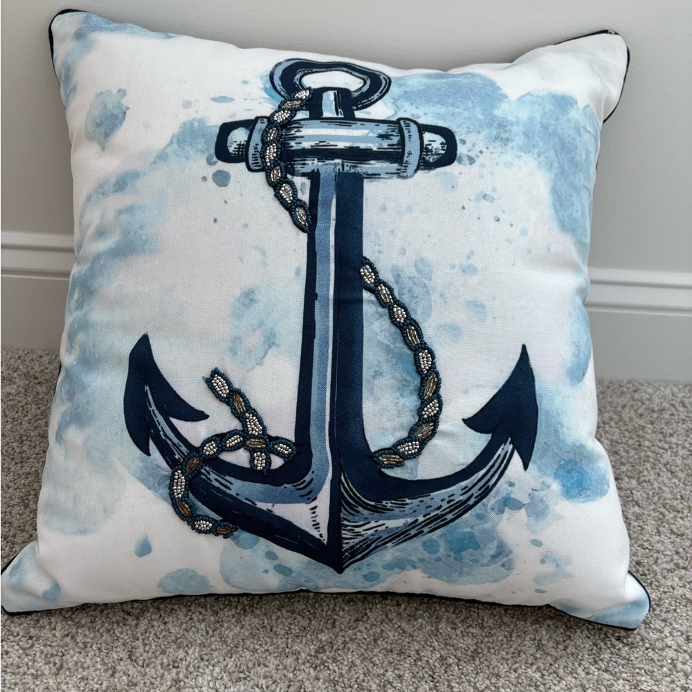 Nautical Anchor Throw Pillow